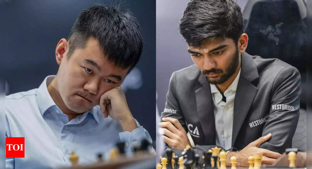 World Chess Championship: India’s D Gukesh holds Ding Liren in Game 4, remains level on points | Chess News – Times of India