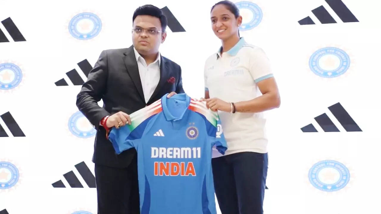 Jay Shah Harmanpreet Kaur unveil Team India s new ODI jersey Cricket News Times of India