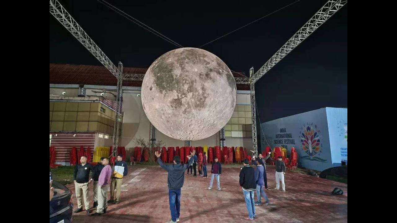 Giant 10m Moon Replica Unveiled at IIT-Gujarat for India