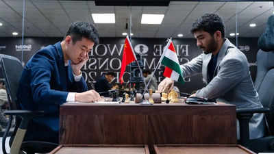 D Gukesh vs Ding Liren Game 5 ends in draw; scores level at 2.5-2.5 at World Chess Championship