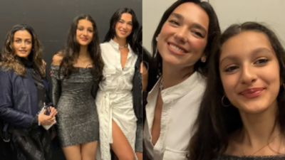 Mahesh Babu's wife Namrata Shirodkar and daughter Sitara meet Dua Lipa at star-studded Mumbai concert