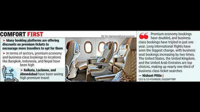 Indian travellers wake up to ease of travel, book biz & premium economy seats