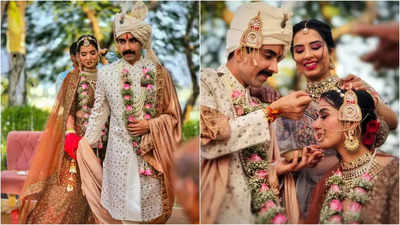 Chat mangni pat byaah! Aspirants fame Naveen Kasturia marries girlfriend Shubhanjali Sharma in a beautiful daytime wedding