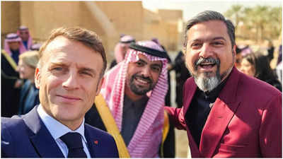 Grammy-winner Rickey Kej meets French President Emmanuel Macron, Prince Badr bin Abdullah bin Farhan Al-Saud in Riyadh