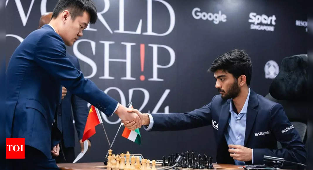 World Chess Championship: Gukesh, Ding Liren settle for yet another draw in 8th game | Chess News – Times of India