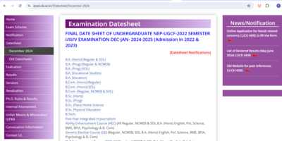 DU semester exam date sheet released at exam.du.ac.in: Check timetable and important details here