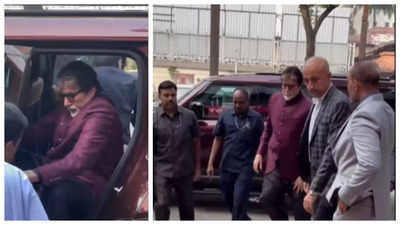 Amitabh Bachchan looks dapper as he gets spotted and snapped at a bank inauguration ceremony in the city - WATCH video