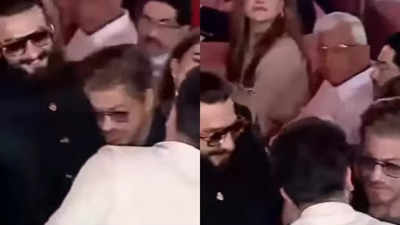 Shah Rukh Khan stands up from his chair to hug Ranbir Kapoor and Ranveer Singh at Maharashtra CM's oath-taking ceremony-WATCH