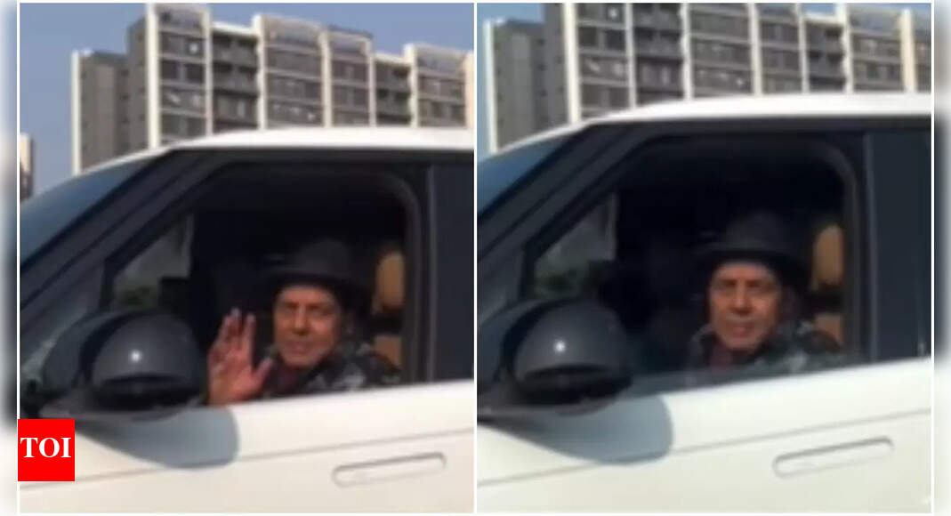 Dharmendra steals hearts as he waves to fans from his car in Mumbai ...