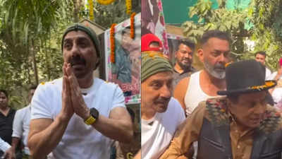 Sunny Deol requests fans and paparazzi to make space for Dharmendra after 89th birthday celebration