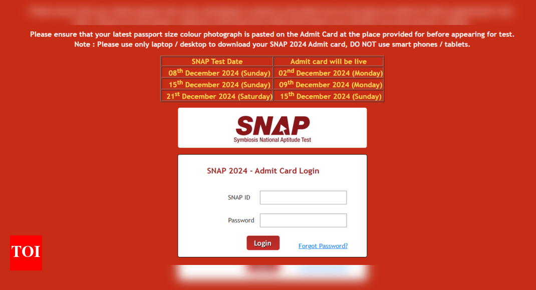 SNAP 2024 admit card released at snaptest.org: Direct link to check here