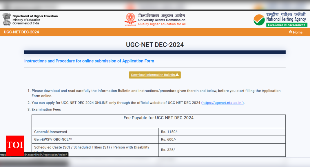UGC NET December 2024 application window closing tomorrow at ugcnet.nta ...