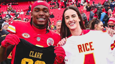 WNBA star Caitlin Clark celebrates the Kansas City Chiefs' win as Taylor Swift's big Eras Tour night comes to a close