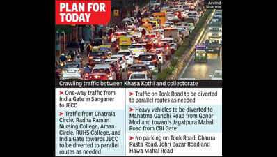 Traffic diversions for VVIPs leave city roads gridlocked