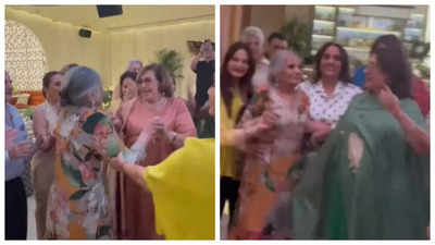 Bollywood's 'Dancing Queen' Helen grooves with Salim Khan's first wife Salma Khan on her 83rd birthday - WATCH video