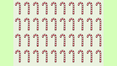 Optical Illusion: Are you sharp enough to find the odd candy cane?