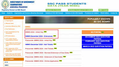 AP NMMS 2024 preliminary answer key released, objections open until December 16