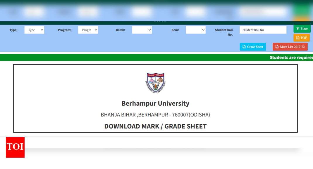 Berhampur University result released at buodisha.edu.in: Direct link to download UG, PG mark sheet here