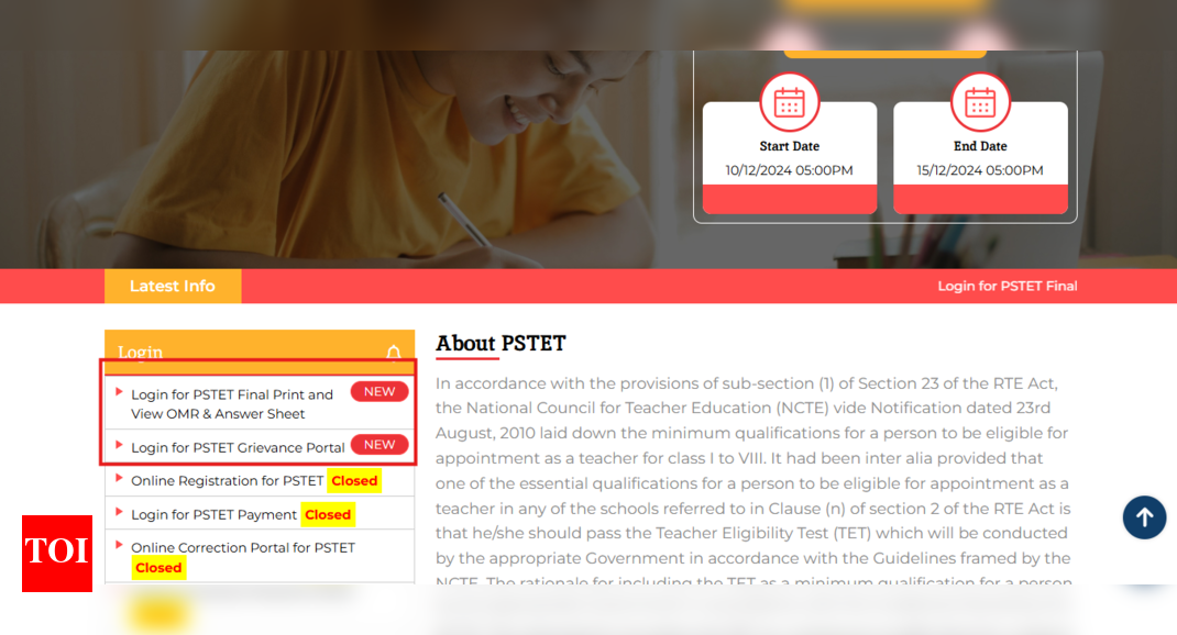 PSTET answer key released at pstet.pseb.ac.in: Check direct link and ...