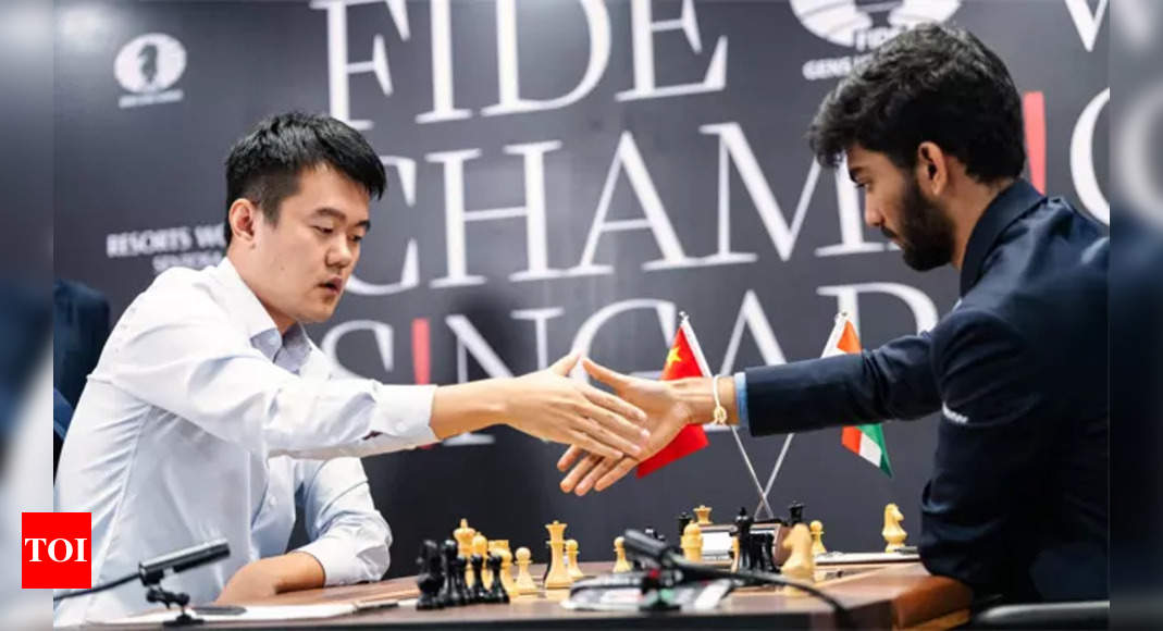 D Gukesh vs Ding Liren, World Chess Championship, Game 13 Live Updates: Gukesh puts Ding under pressure with white pieces in Singapore  – The Times of India