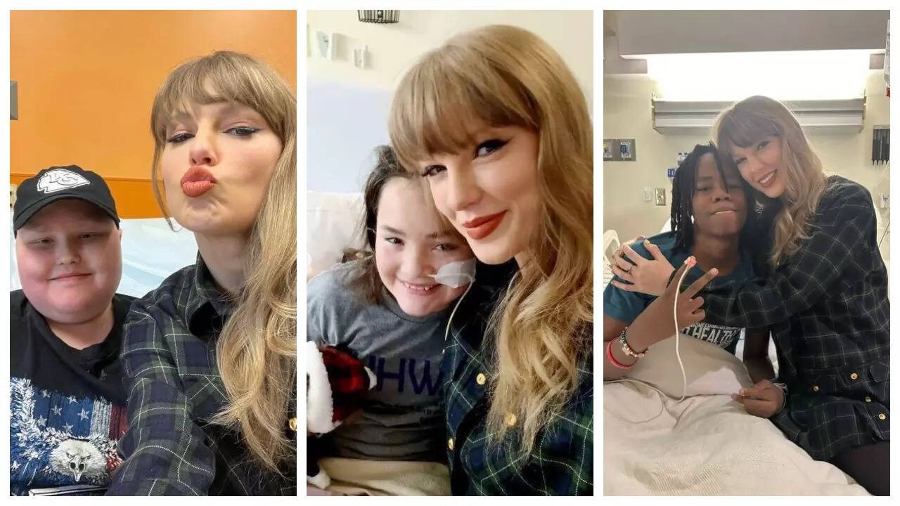 Taylor Swift wins hearts as she visits Kansas City children's hospital post  Eras tour; pouts for selfies and signs autographs - Pics Inside | - Times  of India