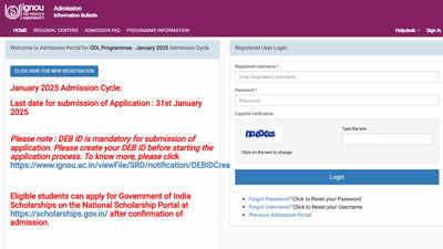 इग्नू ने ओडीएल कार्यक्रमों में जनवरी 2025 सत्र के लिए प्रवेश शुरू किया; यहां आवेदन करें