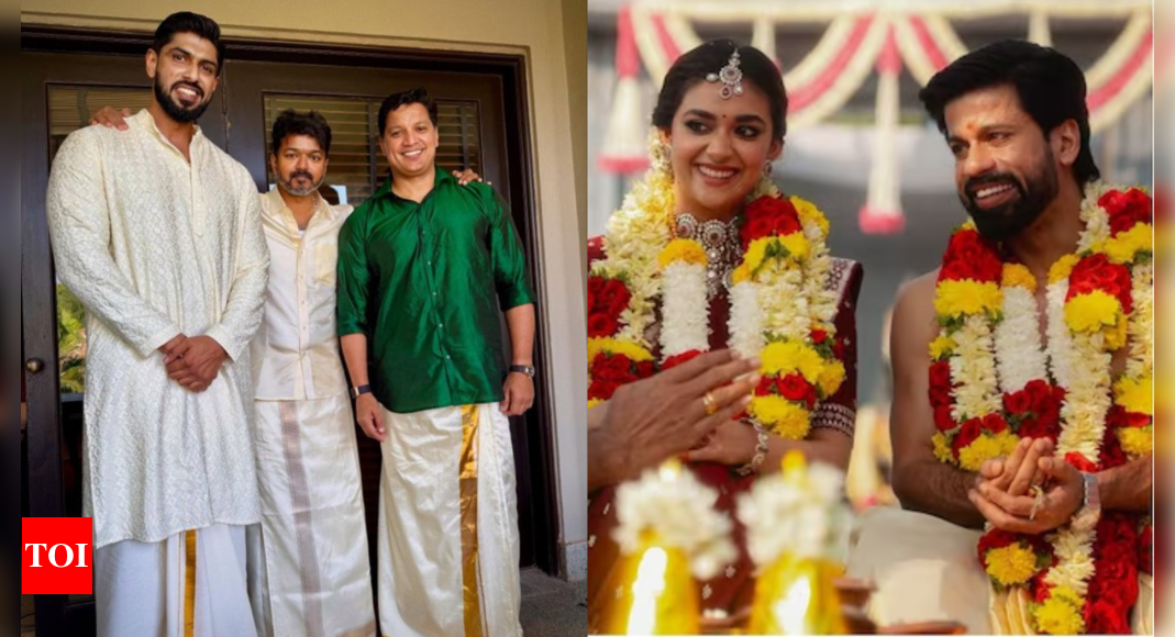 Thalapathy Vijay attends Keerthy Suresh’s wedding with Antony in Goa |