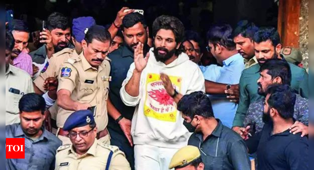 Allu Arjun spends night in jail despite bail in stampede case – Times of India