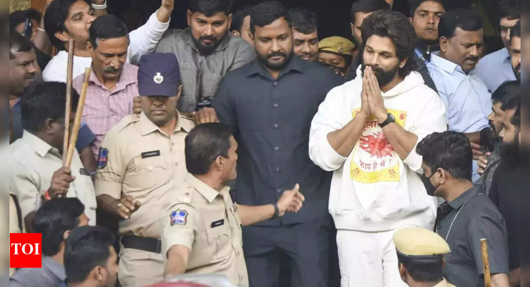 Tollywood star Allu Arjun held for Pushpa stampede death, gets bail | Hyderabad News