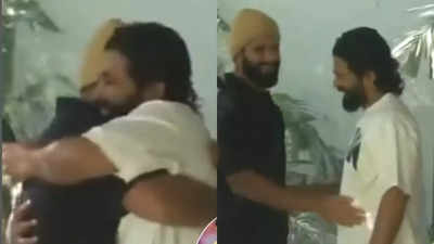 Vijay Deverakonda visits Allu Arjun as he gets released from Jail, gives him a tight hug - WATCH VIDEO