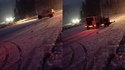 'Life-threatening moment': Driver jumps out of moving car to avoid icy threat near Atal Tunnel | Watch