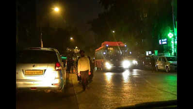 Unable to overtake, biker hits BEST bus driver with helmet