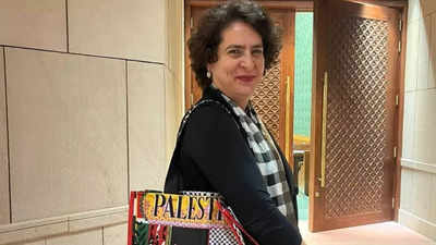 Priyanka Gandhi brings 'Palestine bag' to Parliament in show of solidarity; BJP calls it 'appeasement'