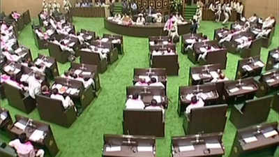 Telangana Assembly adjourned following protests by BRS members