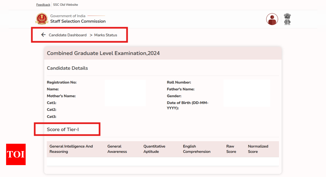 SSC CGL 2024 Tier-1 scorecards out for all candidates @ssc.gov.in: Here's the direct link to check detailed marksheet