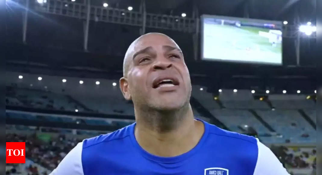 Watch: Adriano breaks down after AI tribute from dead father