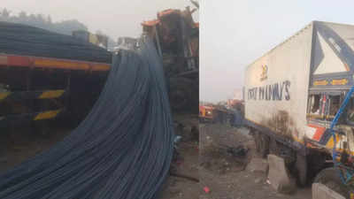 Mishap between two trucks near Kalwa disrupts traffic on the Mumbai-Nashik highway