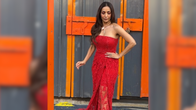 Malaika Arora’s fiery red cocktail dress with Bulgari's Serpentine necklace is the ultimate Christmas vibe