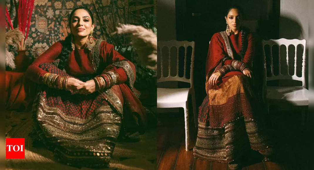 Sobhita Dhulipala Lehenga: #ChaySo: Unseen pictures of bride Sobhita Dhulipala in a tribal lehenga from her Banjara-themed wedding party | – Times of India