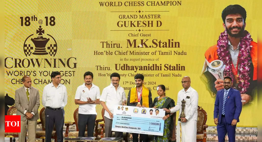 Rs 5 crore award for Gukesh! Tamil Nadu CM felicitates World Chess Champion | Chess Information – Instances of India