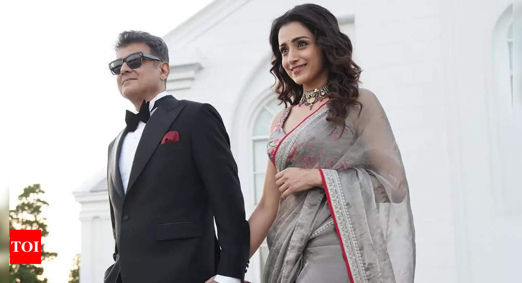 Ajith Kumar and Trisha Krishnan walk hand -in- hand in a new pic from the sets of 'Vidaamuyarchi' in Bangkok