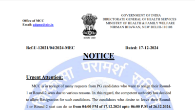 NEET PG Counseling 2024: MCC issues important notice regarding resignation facility, check details here