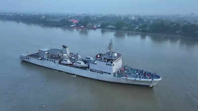 Union minister of state for defence Sanjay Seth commissions INS Nirdeshak in Visakhapatnam