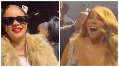 Rihanna has an EPIC fan-moment with Mariah Carey at final Christmas Time tour show - WATCH