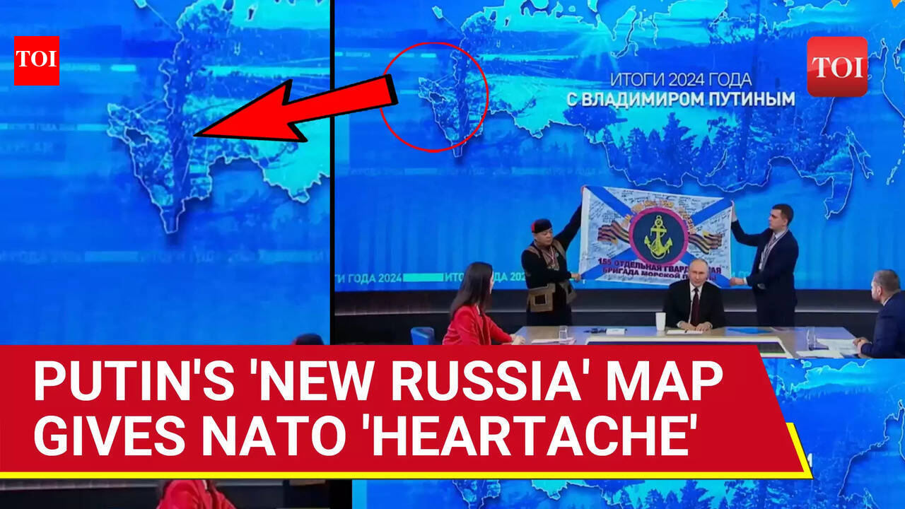 Putin Flaunts 'New Russia' Map, Displays Unique Gift From Battlefield ...