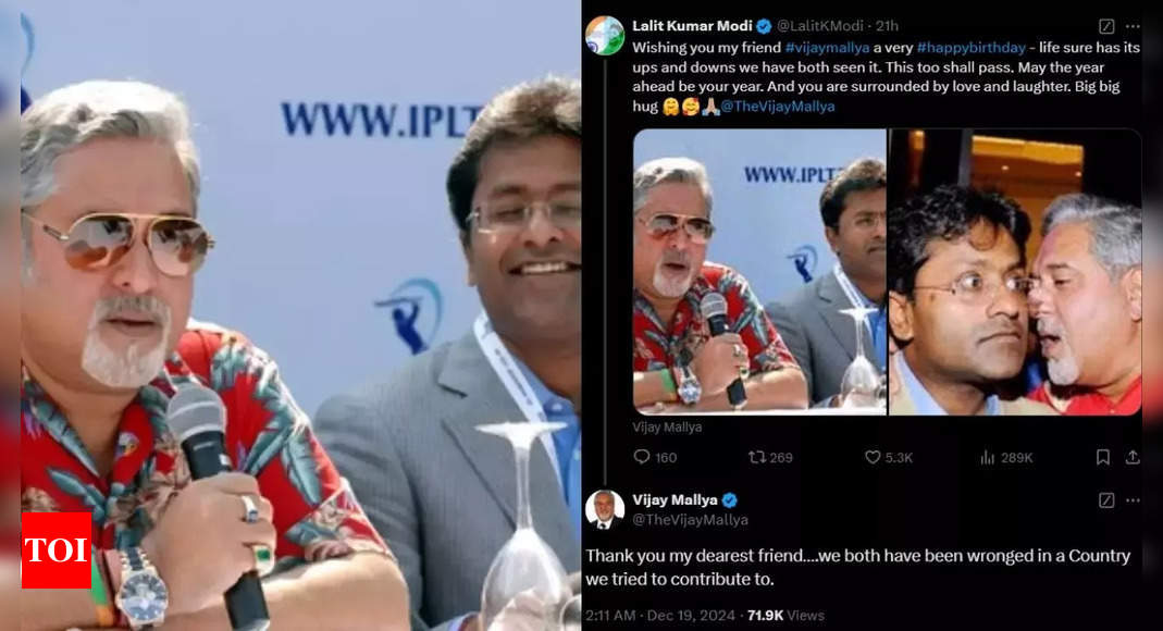 “Thank you my dearest friend….” Vijay Mallya responds to Lalit Modi’s birthday wish on social media