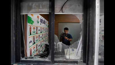 Cong office ransacked, 10 BJP Yuva Morcha workers detained