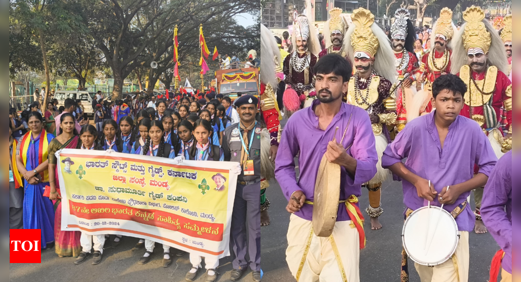 87th Kannada Sahitya Sammelana kicks off with grand procession, minister hoists national flag