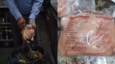 32 kg unlabelled noodles, 10 kg expired chicken, and live cockroach found at these restaurants