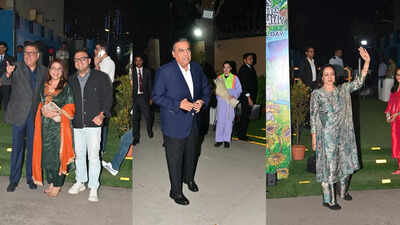 Radhika Merchant, Mukesh Ambani, Hema Malini, Vidya Balan, Harbhajan Singh and other celebs grace day 2 of annual function at Ambani school